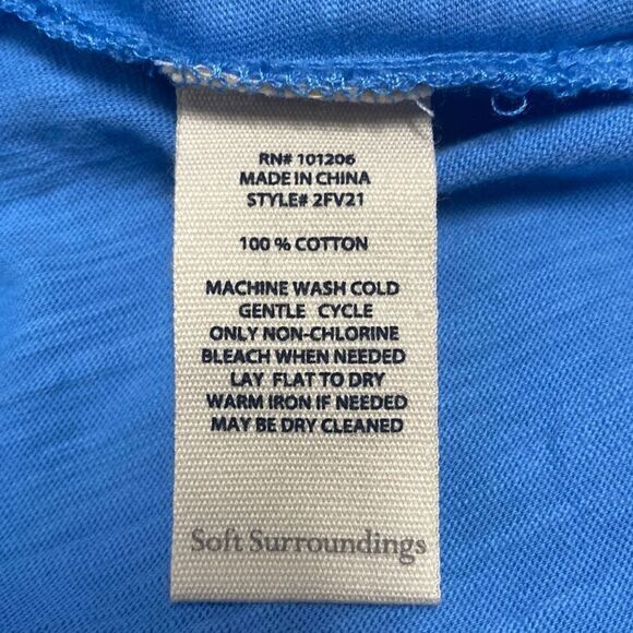 Soft Surroundings Blue Danielle Button Top Size Small - Picture 6 of 6